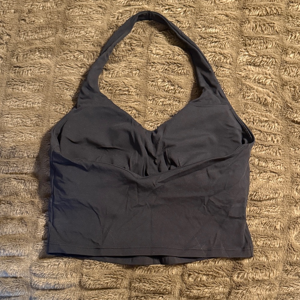 Gymshark Black Halter Crop Top - Picture 2 of 3